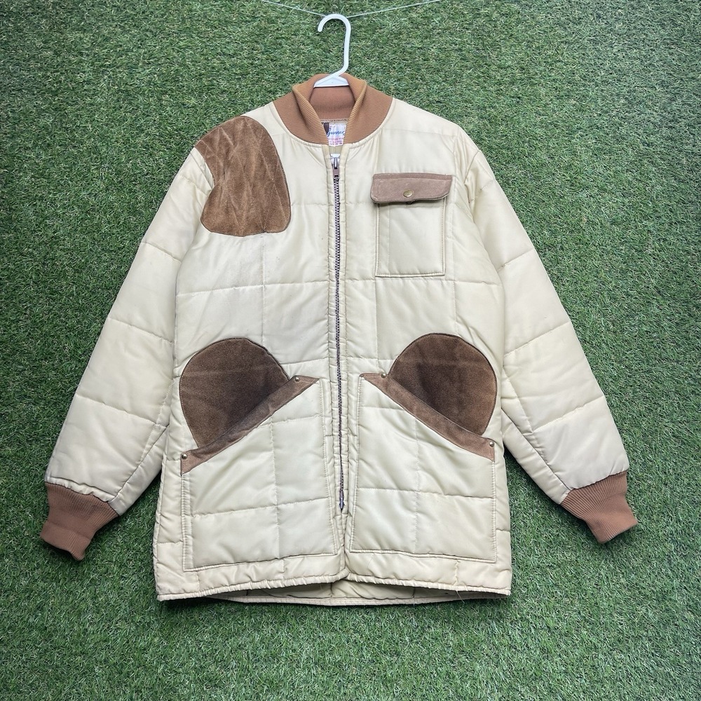 Vintage Scatter Gunner Jacket Mens Medium Shooting Coat Zip Up Quilt Outdoor